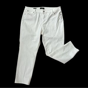 TALBOTS Flawless Five Pocket Petites Slim Ankle White Denim Jeans, 16P
